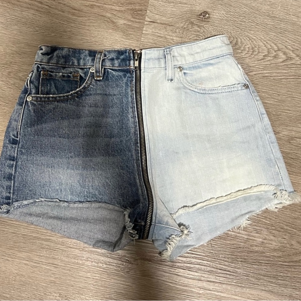 REVICE // ZIP AROUND TWO TONE DENIM SHORTS